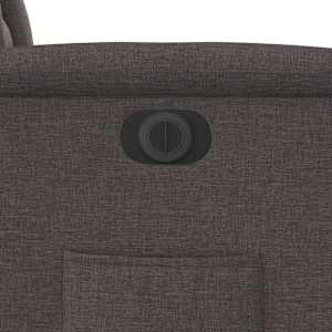 Elektrické polohovací křeslo tmavě hnědé textil - obrázek 12