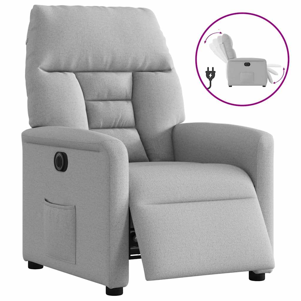 vidaXL Relaxsessel Elektrisch Wolkengrau Stoff