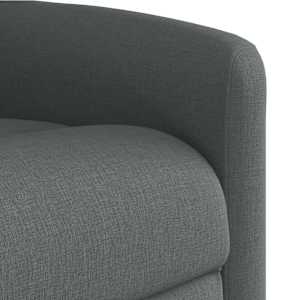 Elektrické masážní polohovací křeslo tmavě šedé textil - obrázek 11