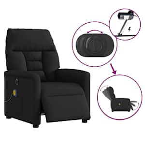 Elektrické masážní polohovací křeslo černé textil - obrázek 8