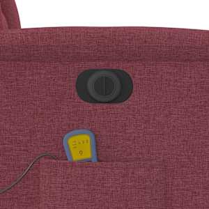 Elektrické masážní polohovací křeslo vínové textil - obrázek 11