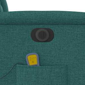 Elektrické masážní polohovací křeslo tmavě zelené textil - obrázek 12