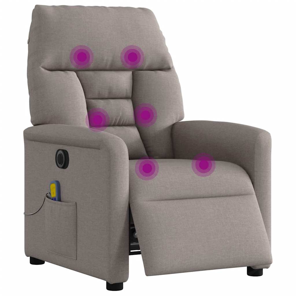 Thumbnail - vidaXL Massagesessel Elektrisch Taupe Stoff