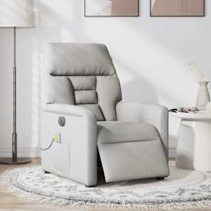 vidaXL Massagesessel Elektrisch Wolkengrau Stoff