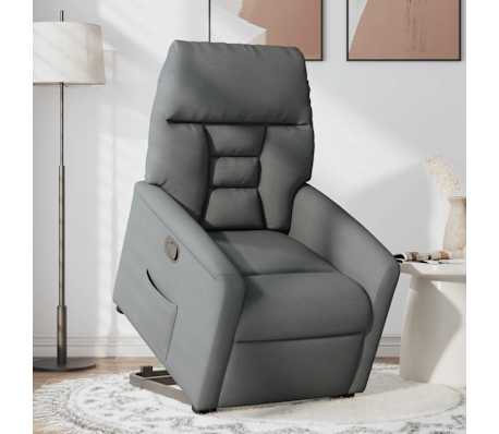 vidaXL Fauteuil inclinable Gris fonc&eacute; Tissu