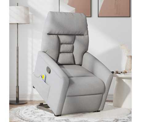 vidaXL Massagef&aring;t&ouml;lj med uppresningshj&auml;lp molngr&aring; tyg