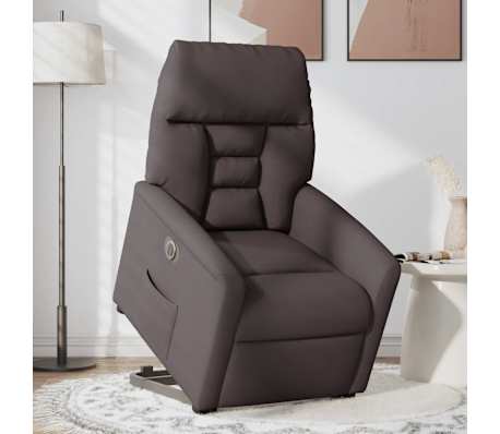 vidaXL Fauteuil inclinable &eacute;lectrique marron fonc&eacute; tissu