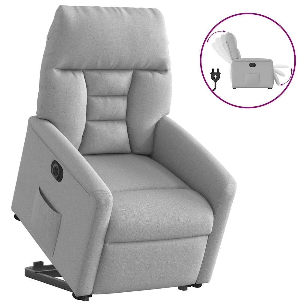 vidaXL Relaxsessel mit Aufstehhilfe Elektrisch Wolkengrau Stoff