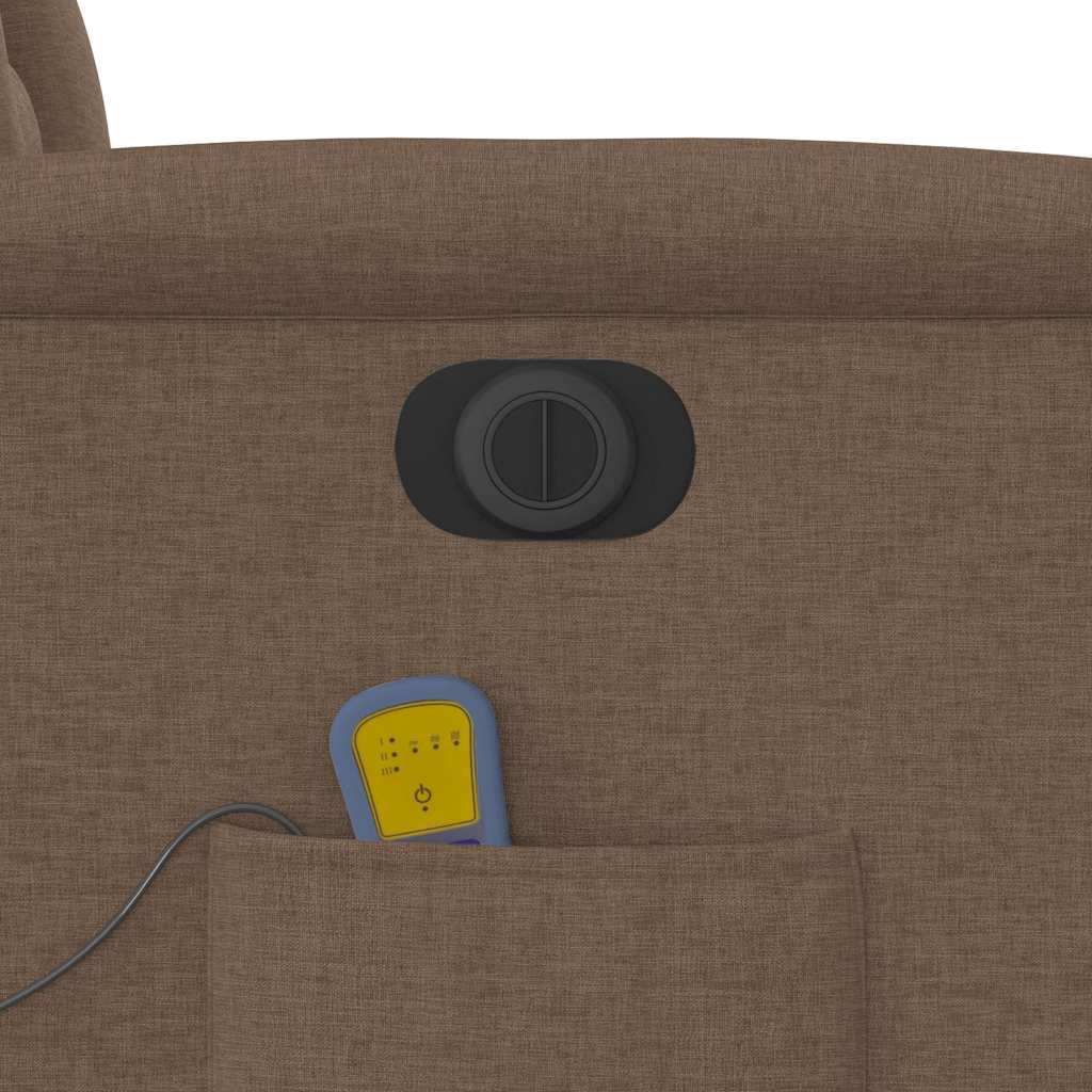 Elektrické zvedací masážní polohovací křeslo hnědé textil - obrázek 13