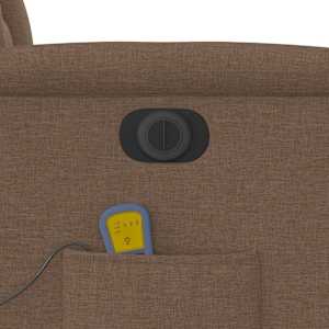 Elektrické zvedací masážní polohovací křeslo hnědé textil - obrázek 13