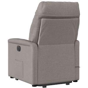 Elektrické zvedací masážní polohovací křeslo taupe textil - obrázek 5