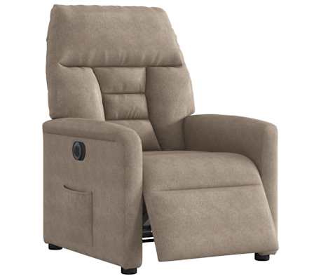 vidaXL Fotoliu rabatabil electric, gri taupe, microfibră