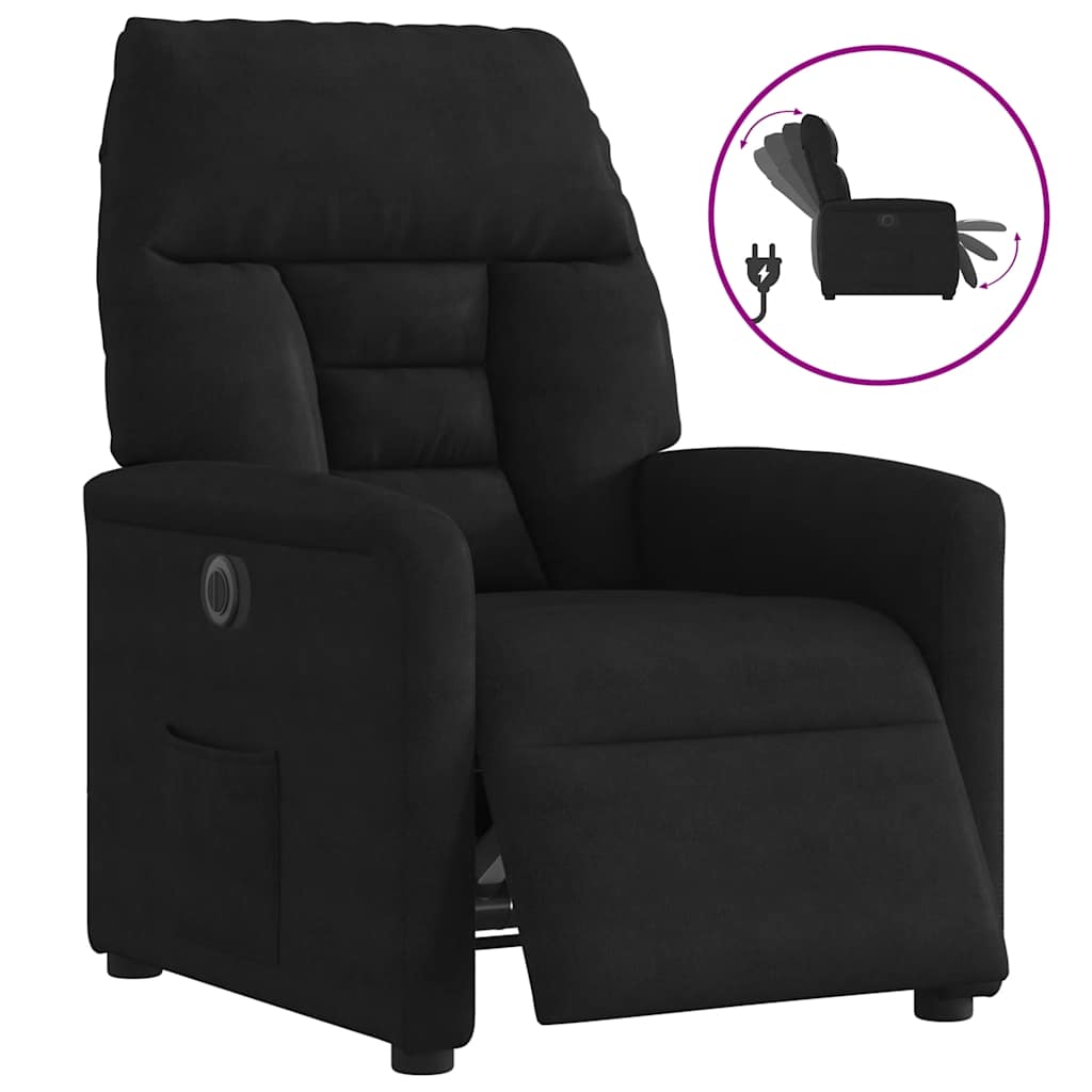 vidaXL Relaxsessel Elektrisch Schwarz Mikrofasergewebe