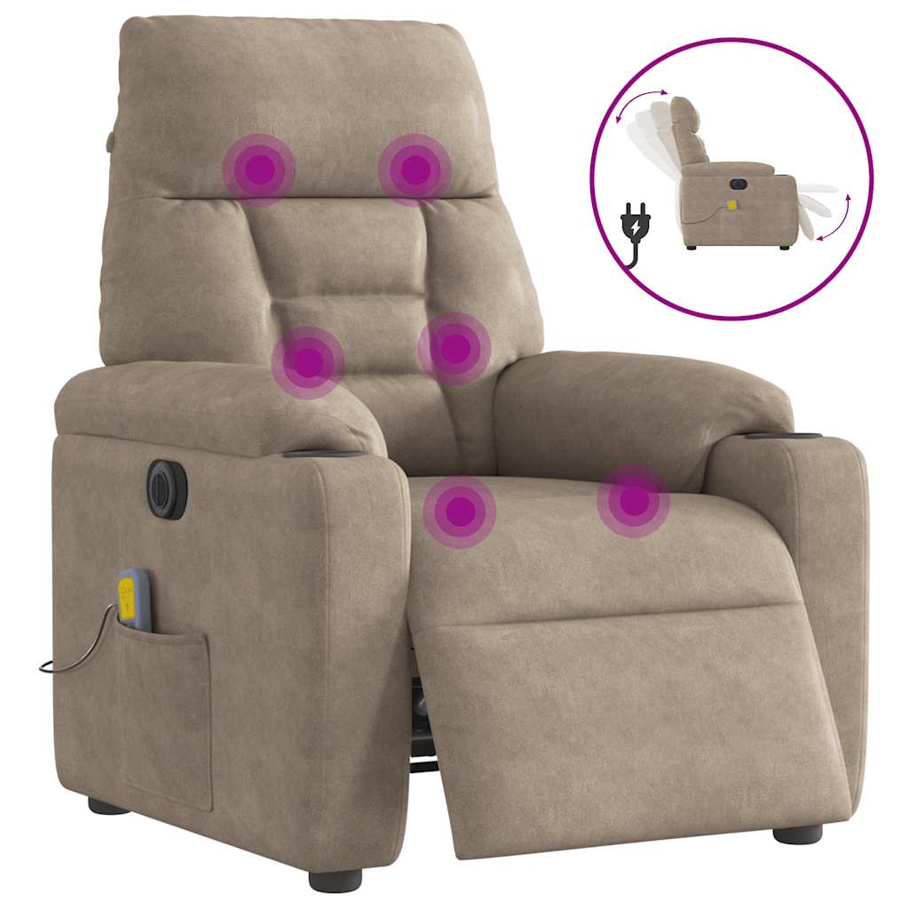 massagestol mikrofiberstof gråbrun