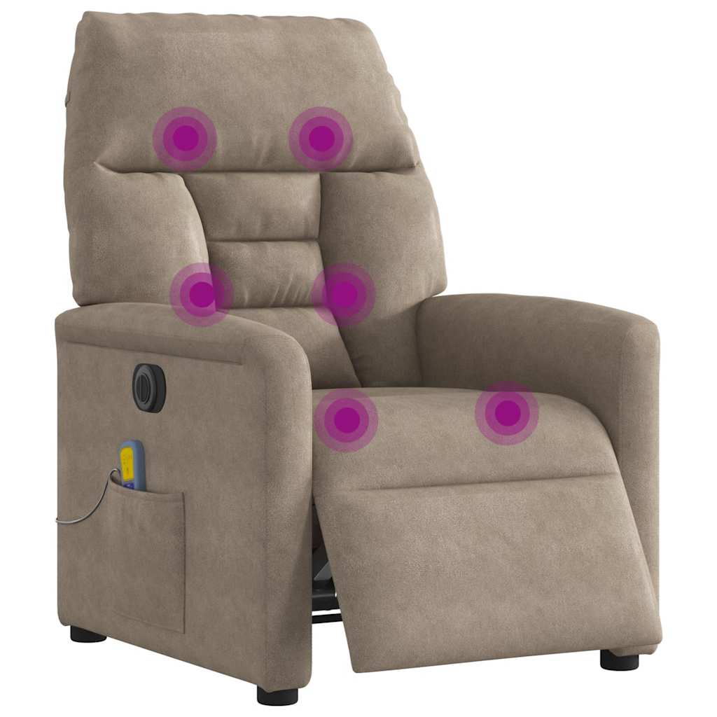 Thumbnail - vidaXL Massagesessel Elektrisch Taupe Mikrofasergewebe