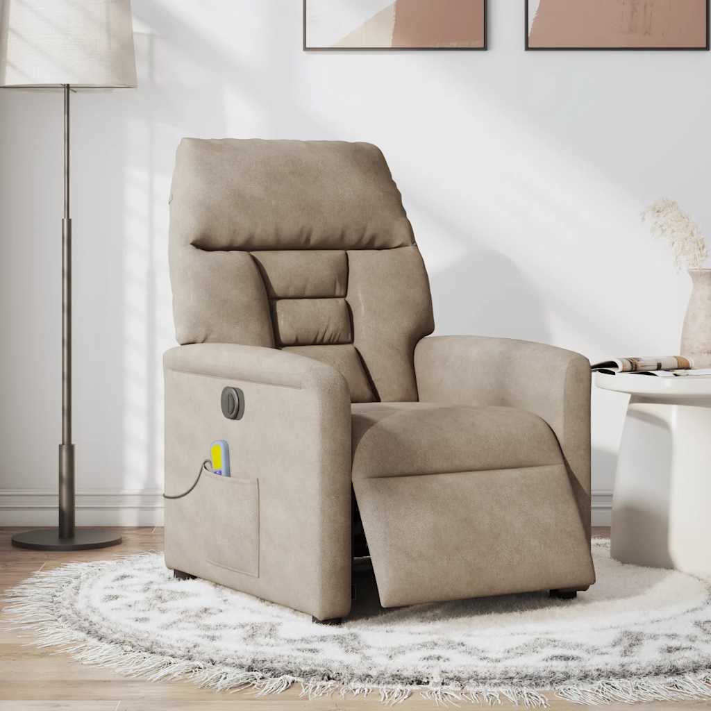 Thumbnail - vidaXL Massagesessel Elektrisch Taupe Mikrofasergewebe