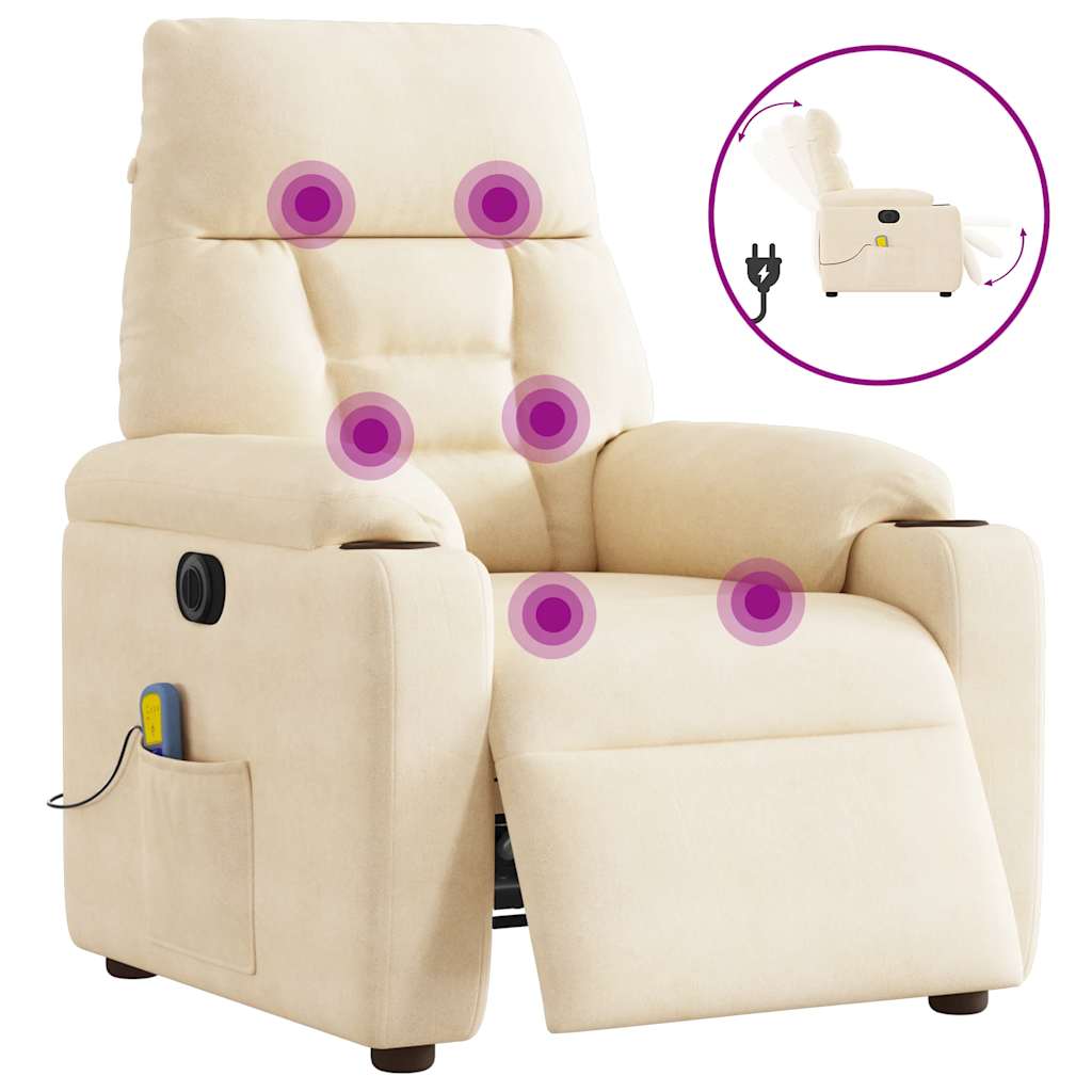 massagestol mikrofiberstof beige