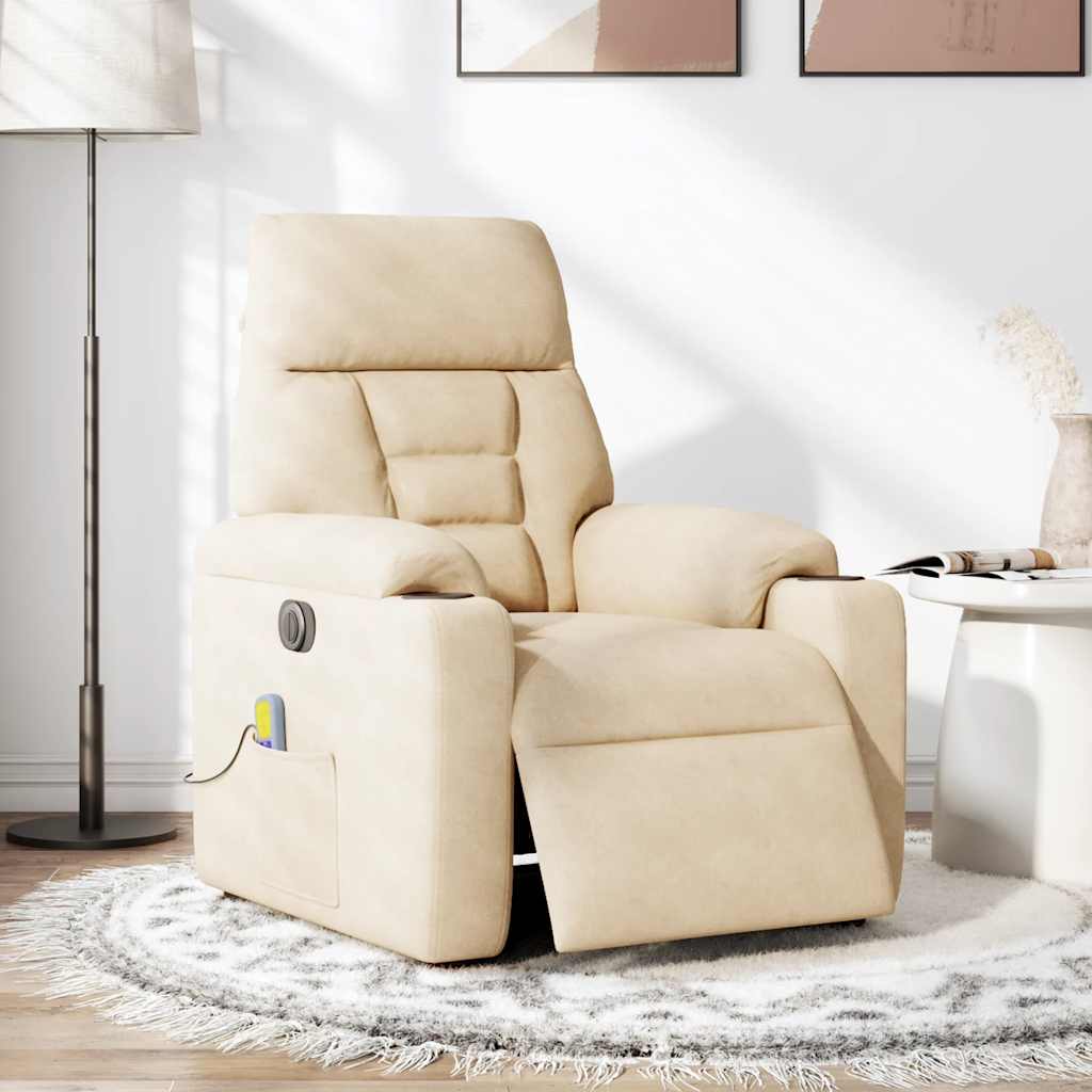 Thumbnail - vidaXL Massagesessel Elektrisch Beige Mikrofasergewebe