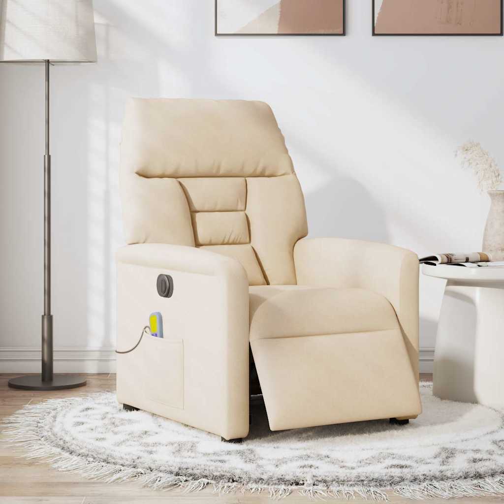 Thumbnail - vidaXL Massagesessel Elektrisch Beige Mikrofasergewebe