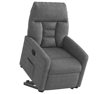 vidaXL Fauteuil inclinable gris fonc&eacute; tissu microfibre