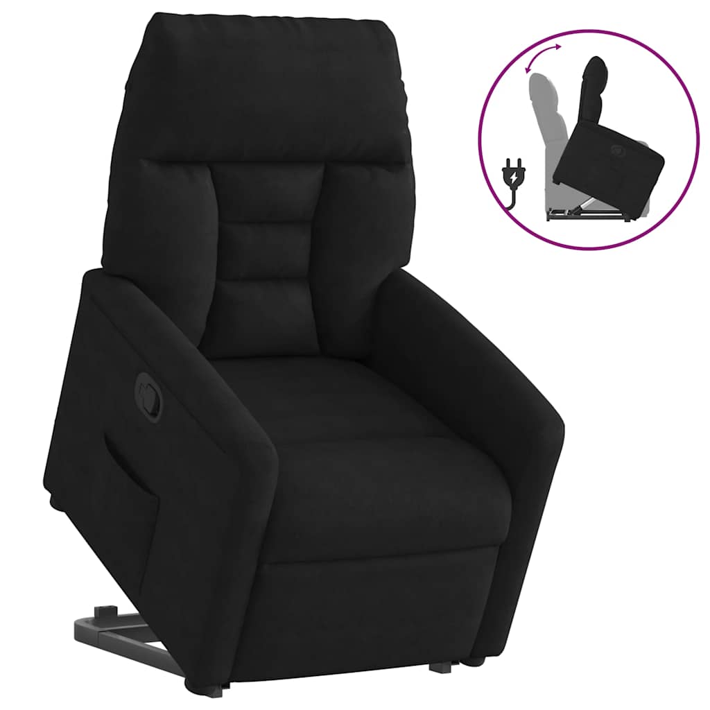 Thumbnail - vidaXL Relaxsessel mit Aufstehhilfe Schwarz Mikrofasergewebe