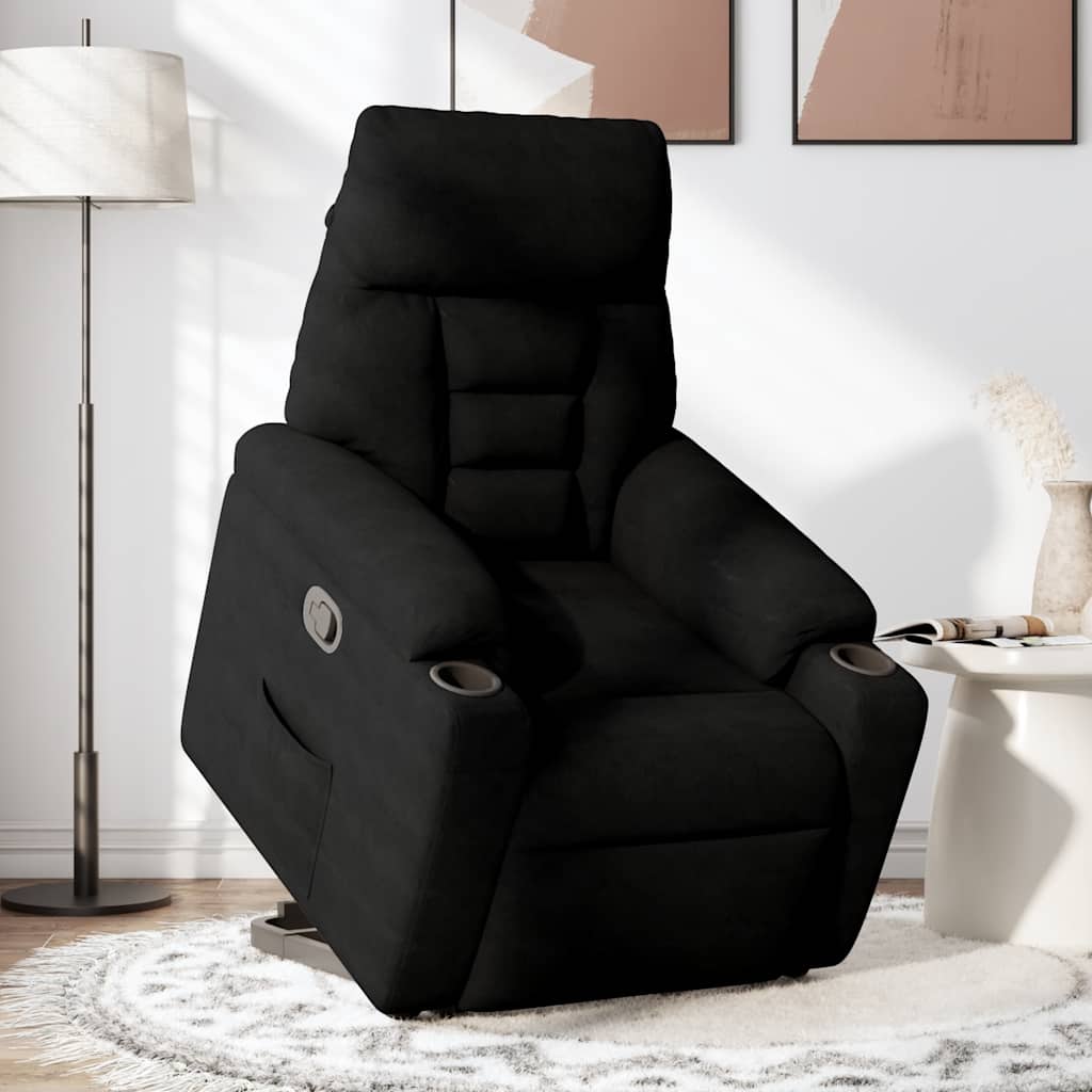Thumbnail - vidaXL Relaxsessel mit Aufstehhilfe Schwarz Mikrofasergewebe