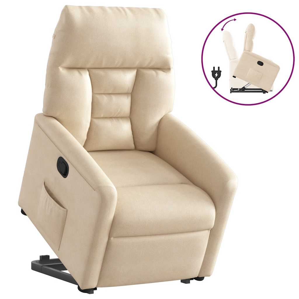 Thumbnail - vidaXL Relaxsessel mit Aufstehhilfe Beige Mikrofasergewebe