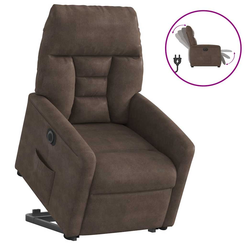 Thumbnail - vidaXL Relaxsessel mit Aufstehhilfe Elektrisch Braun Mikrofasergewebe