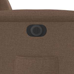 Elektrické polohovací křeslo hnědé textil - obrázek 12