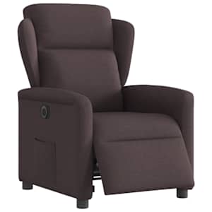 Elektrické polohovací křeslo tmavě hnědé textil - obrázek 3