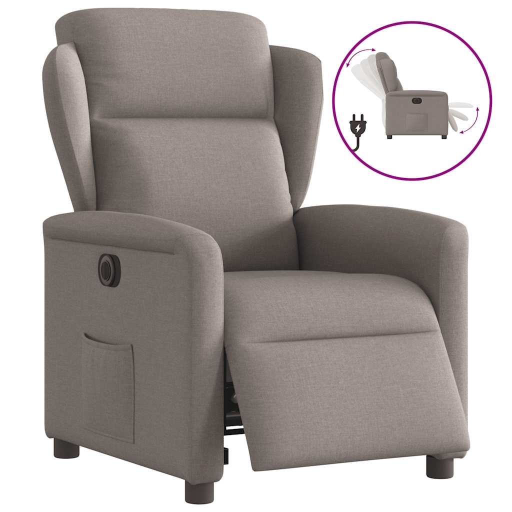 vidaXL Relaxsessel Elektrisch Taupe Stoff