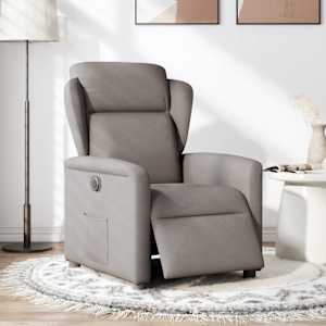 Elektrické polohovací křeslo taupe textil - obrázek 2
