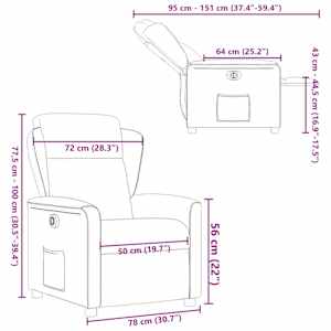 Elektrické polohovací křeslo taupe textil - obrázek 14