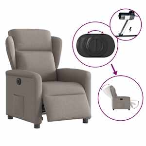 Elektrické polohovací křeslo taupe textil - obrázek 8