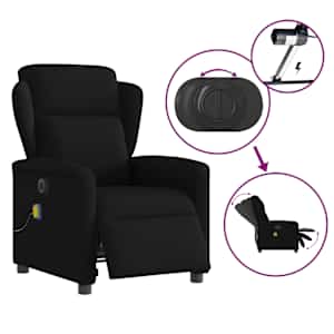 Elektrické masážní polohovací křeslo černé textil - obrázek 8