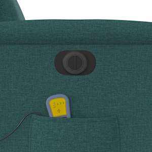 Elektrické masážní polohovací křeslo tmavě zelené textil - obrázek 12