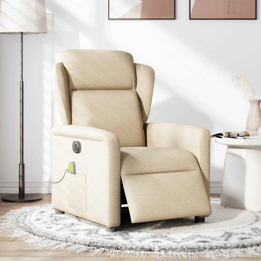 Thumbnail - vidaXL Massagesessel Elektrisch Creme Stoff
