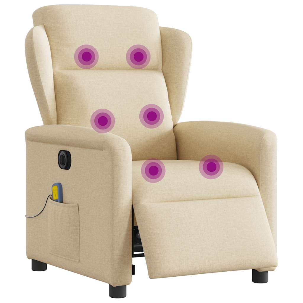 Thumbnail - vidaXL Massagesessel Elektrisch Creme Stoff