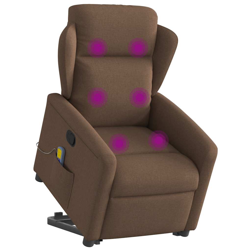 Thumbnail - vidaXL Massagesessel mit Aufstehhilfe Braun Stoff