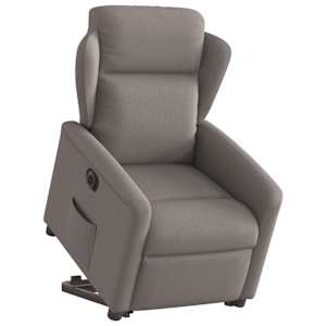 Elektrické zvedací polohovací křeslo taupe textil - obrázek 3