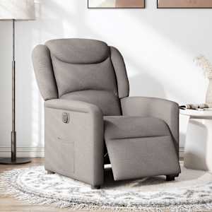 Elektrické polohovací křeslo taupe textil - obrázek 2