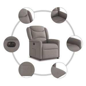 Elektrické polohovací křeslo taupe textil - obrázek 10