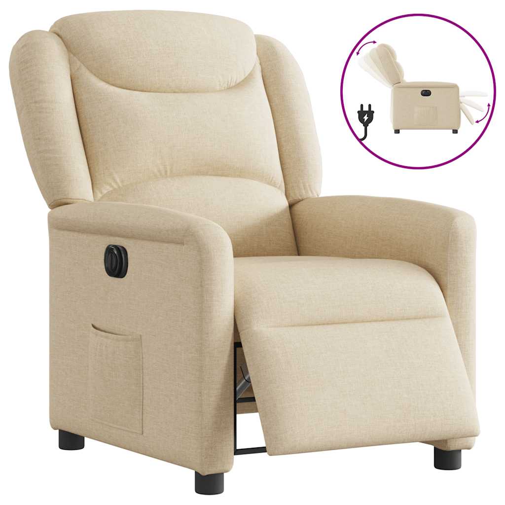 vidaXL Relaxsessel Elektrisch Creme Stoff