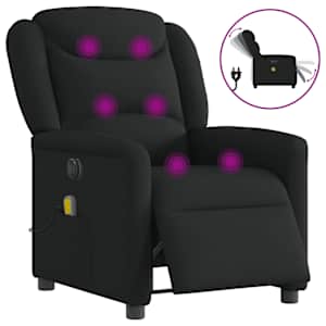 Elektrické masážní polohovací křeslo černé textil - obrázek 1
