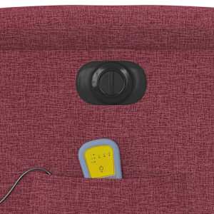 Elektrické masážní polohovací křeslo vínové textil - obrázek 12