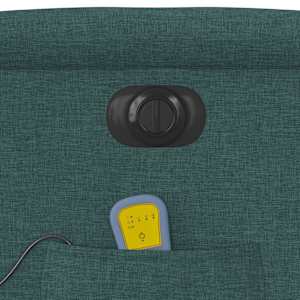 Elektrické masážní polohovací křeslo tmavě zelené textil - obrázek 12