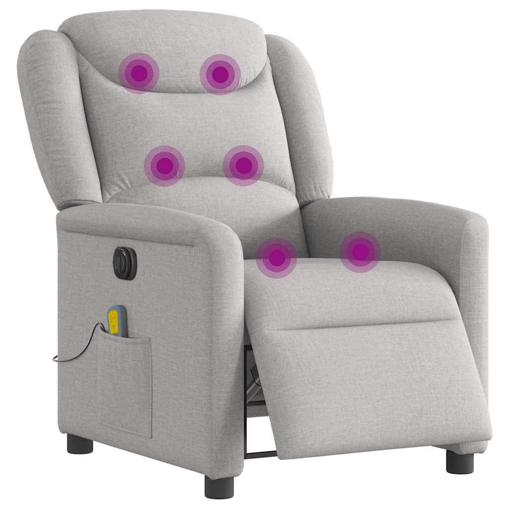 Thumbnail - vidaXL Massagesessel Elektrisch Wolkengrau Stoff