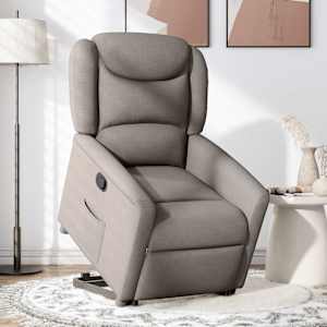 Zvedací polohovací křeslo taupe textil - obrázek 2