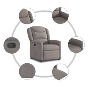Zvedací polohovací křeslo taupe textil - obrázek 10