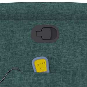 Zvedací masážní polohovací křeslo tmavě zelené textil - obrázek 12